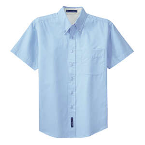 Port Authority Short Sleeve Easy Care Shirt - Dark/All Blue, Light/Stone