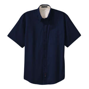 Port Authority Short Sleeve Easy Care Shirt - Dark/All Blue, Navy/Stone