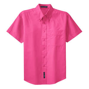 Port Authority Short Sleeve Easy Care Shirt - Dark/All Pink, Tropical