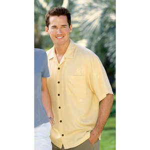 Port Authority Signature Palm Tree Jacquard Camp Shirt - Dark/All