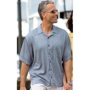 Port Authority Signature Palm Tree Jacquard Camp Shirt - Dark/All