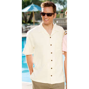 Port Authority Signature Silk Blend Camp Shirt - Dark/All