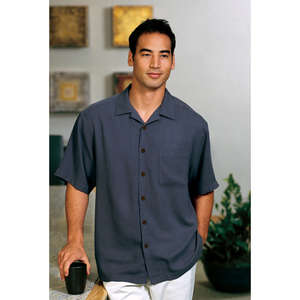 Port Authority Signature Silk Blend Camp Shirt - Dark/All