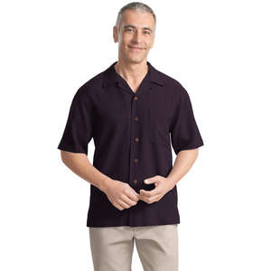 Port Authority Signature Silk Blend Camp Shirt - Dark/All