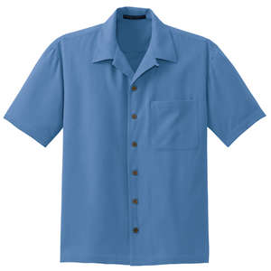 Port Authority Signature Silk Blend Camp Shirt - Dark/All Blue