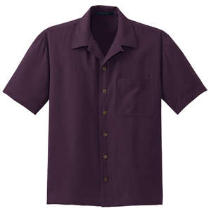 Port Authority Signature Silk Blend Camp Shirt - Dark/All Eggplant