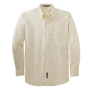 Port Authority Long Sleeve Easy Care Soil Resistant Shirt - Dark/All Stone, Light