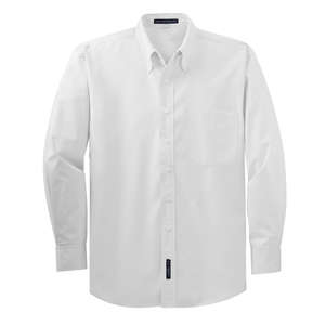 Port Authority Long Sleeve Easy Care Soil Resistant Shirt - Dark/All White