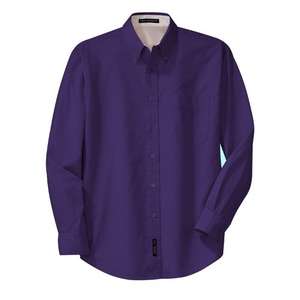 Port Authority Long Sleeve Easy Care Shirt - Dark/All Purple/Stone