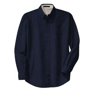 Port Authority Long Sleeve Easy Care Shirt - Dark/All Blue, Navy/Stone