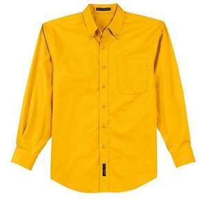 Port Authority Long Sleeve Easy Care Shirt - Dark/All Gold