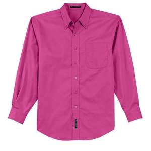 Port Authority Long Sleeve Easy Care Shirt - Dark/All Pink, Tropical