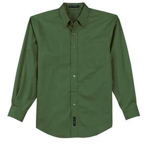 Port Authority Long Sleeve Easy Care Shirt - Dark/All Green, Clover