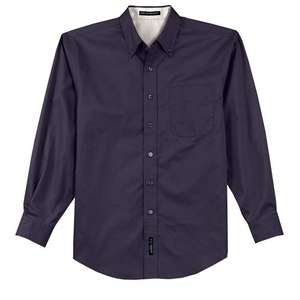 Port Authority Long Sleeve Easy Care Shirt - Dark/All Eggplant/Stone, Light