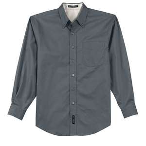 Port Authority Long Sleeve Easy Care Shirt - Dark/All Gray, Steel/Stone