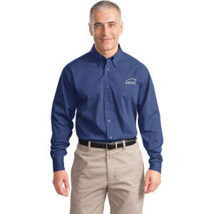 Custom Promotional Port Authority Tonal Pattern Easy Care Shirt - Dark/All