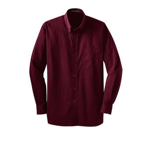 Port Authority Tonal Pattern Easy Care Shirt - Dark/All Maroon