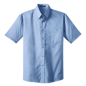 Port Authority Short Sleeve Value Poplin Shirt - Dark/All Blue, Light