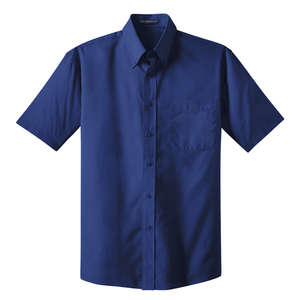 Port Authority Short Sleeve Value Poplin Shirt - Dark/All Blue, Mediterranean
