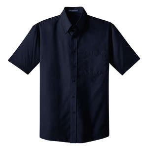 Port Authority Short Sleeve Value Poplin Shirt - Dark/All Blue, Navy