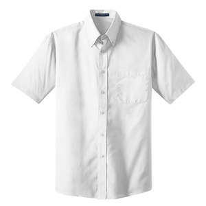 Port Authority Short Sleeve Value Poplin Shirt - Dark/All White