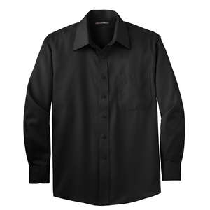 Port Authority Long Sleeve Non-Iron Twill Shirt - Dark/All Black