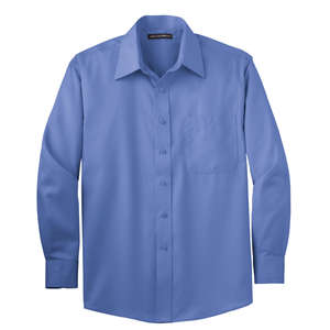Port Authority Long Sleeve Non-Iron Twill Shirt - Dark/All Blue, Ultramarine