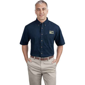 Custom Promotional Port and Company Short Sleeve Value Denim Shirt - Dark/All