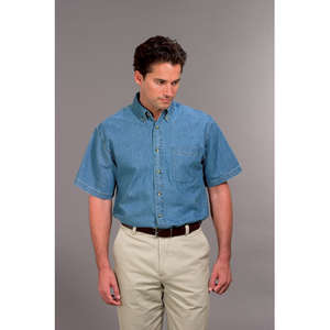 Port and Company Short Sleeve Value Denim Shirt - Dark/All 