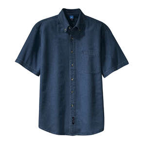Port and Company Short Sleeve Value Denim Shirt - Dark/All Blue, Ink