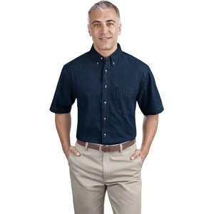 Port and Company Short Sleeve Value Denim Shirt - Dark/All 