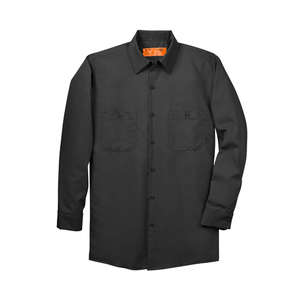CornerStone Long Sleeve Industrial Work Shirt - Dark/All Black