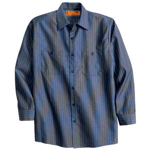 CornerStone Long Sleeve Industrial Work Shirt - Dark/All Gray/Blue