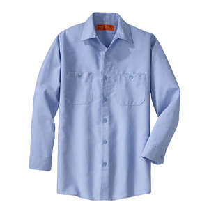 CornerStone Long Sleeve Industrial Work Shirt - Dark/All Blue, Light
