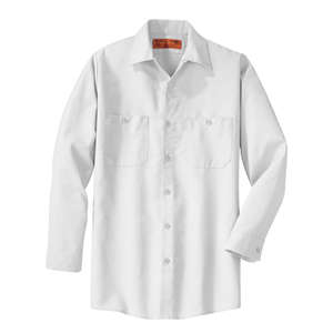 CornerStone Long Sleeve Industrial Work Shirt - Dark/All White