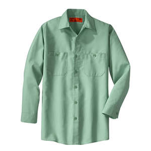 CornerStone Long Sleeve Industrial Work Shirt - Dark/All Green, Light