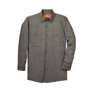 CornerStone Long Sleeve Industrial Work Shirt - Dark/All Gray