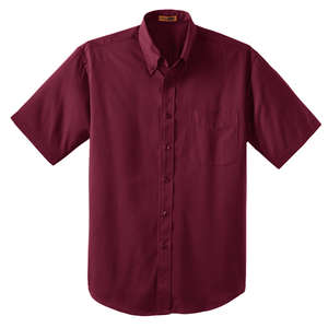 CornerStone Short Sleeve SuperPro Twill Shirt - Dark/All Burgundy