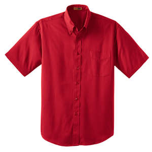 CornerStone Short Sleeve SuperPro Twill Shirt - Dark/All Red