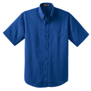 CornerStone Short Sleeve SuperPro Twill Shirt - Dark/All Blue, Royal