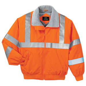 Port Authority Safety Challenger Jacket with Reflective Taping - Dark/All Orange, Safety/Reflective