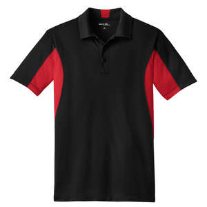 Sport-Tek Side Blocked Micropique Sport-Wick Sport Shirt - Dark/All Black/Red
