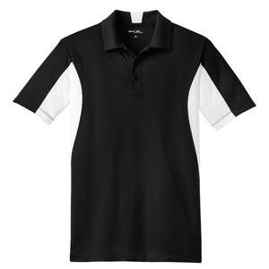 Sport-Tek Side Blocked Micropique Sport-Wick Sport Shirt - Dark/All Black/White