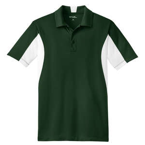 Sport-Tek Side Blocked Micropique Sport-Wick Sport Shirt - Dark/All Green, Forest/White