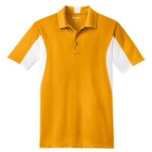 Sport-Tek Side Blocked Micropique Sport-Wick Sport Shirt - Dark/All Gold/White