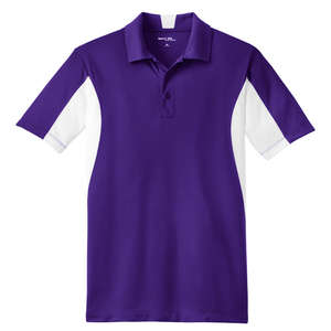 Sport-Tek Side Blocked Micropique Sport-Wick Sport Shirt - Dark/All Purple/White