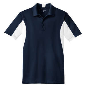 Sport-Tek Side Blocked Micropique Sport-Wick Sport Shirt - Dark/All Blue, Navy/White