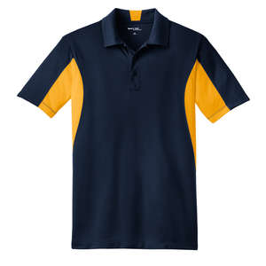 Sport-Tek Side Blocked Micropique Sport-Wick Sport Shirt - Dark/All Blue, Navy/Gold