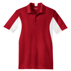 Sport-Tek Side Blocked Micropique Sport-Wick Sport Shirt - Dark/All Red/White
