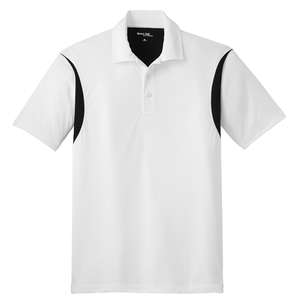 Sport-Tek Back Blocked Micropique Sport-Wick Sport Shirt - Dark/All White/Black